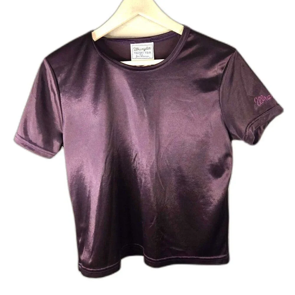 Wrangler Women's Vintage 80s 90s Purple Short Sleeve Shirt Size Large